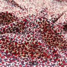 fibranne viscose etoile style ik fond rouge marine ecru