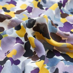 viscose legere tacheté super souple jaune mauve violet multicolor