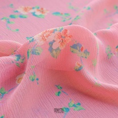 krinkles de soie chamel haute couture petite fleurs