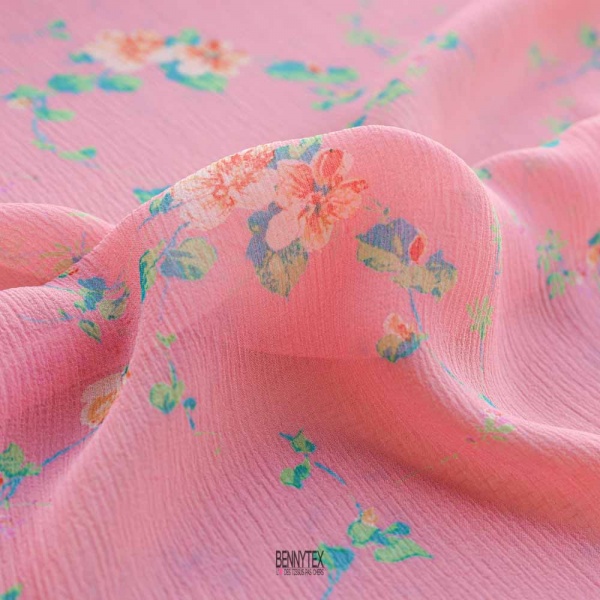 krinkles de soie chamel haute couture petite fleurs
