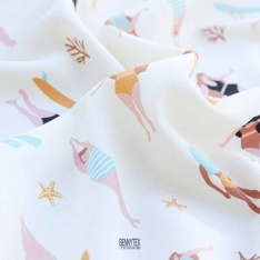 fibranne viscose de luxe souple nageuse surf plongée fond ecru