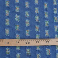jeans coton pré lavée motif abstré bleu clair