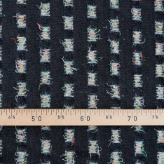 jeans coton pré lavée motif abstré noir 
