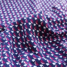 satin viscose dessin geometrique fond aubergine petit dessin