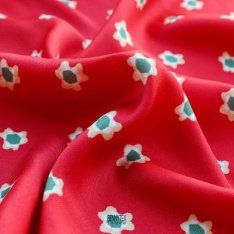 satin de viscose kenz limitée rouge a fleurs