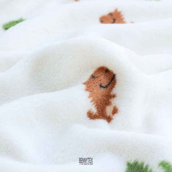 doudou enfant peluche super doux ptit dino fond blanc cassé