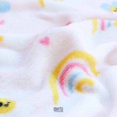 doudou enfant peluche super doux arc en ciel fond rose