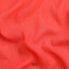 krinkles mousseline soie froissé petite laize haute couture fond rouge orangé