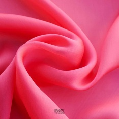 mousseline de soie irisé satiné elie s haute couture fushai corail