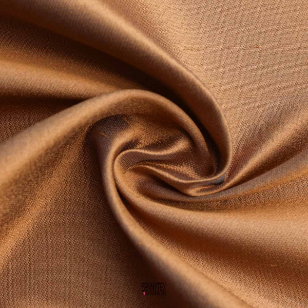 gabardine douppion de soie style mikado tabac camel