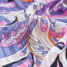 coupon voile polyester ajourée digital lurex cachemire