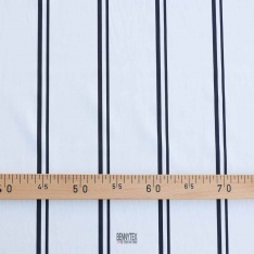 popeline coton 120 fils rayure mari bleu nuit