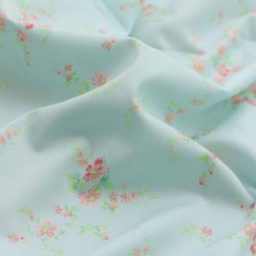 popeline de luxe souple fleurs haute couture vert eau aqua