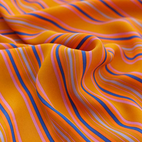 coupons viscose faille haute couture de luxe moutarde rayure
