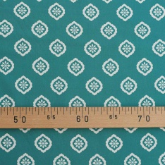 popeline de coton souple dessin graphique vert pale aqua