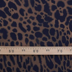 satin viscose fond choco leopard haute couture tache noir