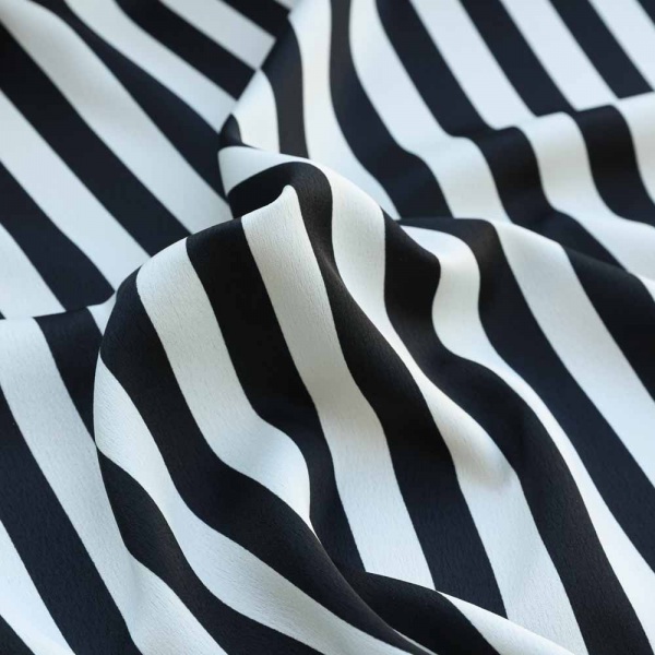 drap de,satin envers crepe mariniere bleu nuit limite noir