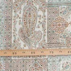 georgette viscose froissé krinkles fond ecru clair cachemire