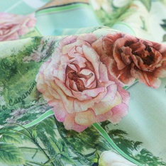 batiste de coton popeline souple swiss como italie cert clair et ton de rose et vert