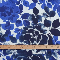 satin de luxe digital polyester fond blanc explosion de bleue fond blanc