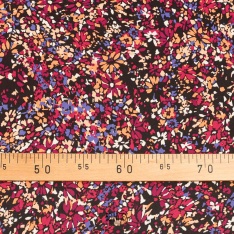 satin polyester recyclée imprimé tacheté fond noir