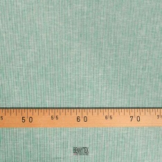 coupon lin coton chambray de luxe fluide chemise rayure fond vert rayure