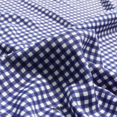 microfibre polyester vichy bleu dur fond blanc
