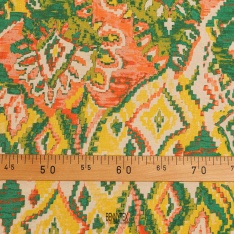 fibranne polyamide viscose abstrait vert jaune ecru orange