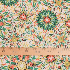 voile de coton souple blanc cassé ton de vert marine rose rouge gazon