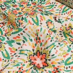 voile de coton souple blanc cassé ton de vert marine rose rouge gazon