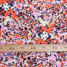 fibranne viscose pastel color orange parme fond ecru clair