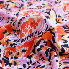 fibranne viscose pastel color orange parme fond ecru clair