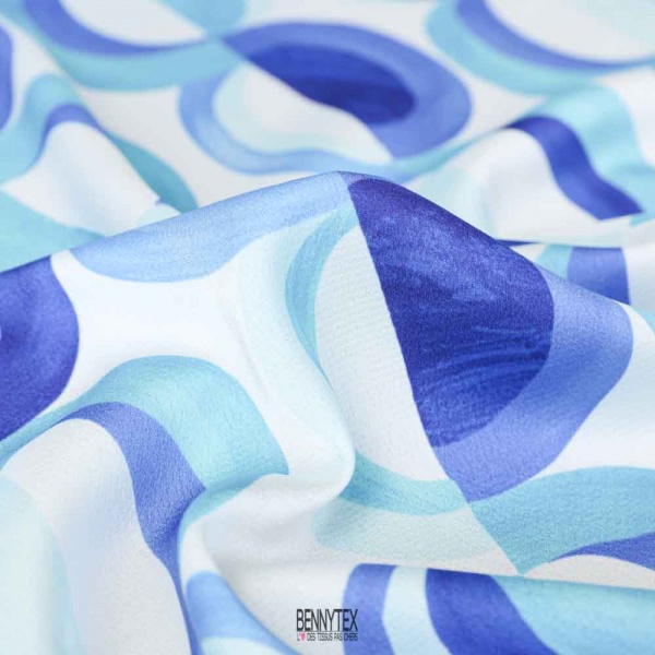 satin polyester bubble fond blanc cassé rondelle