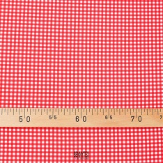 microfibre polyester imprimé vichy rouge