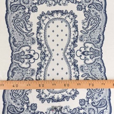 coupon de lin viscose 3 panneaux 280cm luxe sm bleu marine bandana