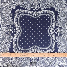 coupon de lin viscose 3 panneaux 280cm luxe sm bleu marine bandana