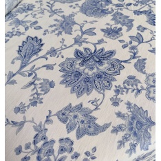 Lin Viscose sauvage Imprimé fleurs cachemire fond creme