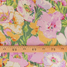 voile crepons viscose froissé fleurs fond ecru violine parme