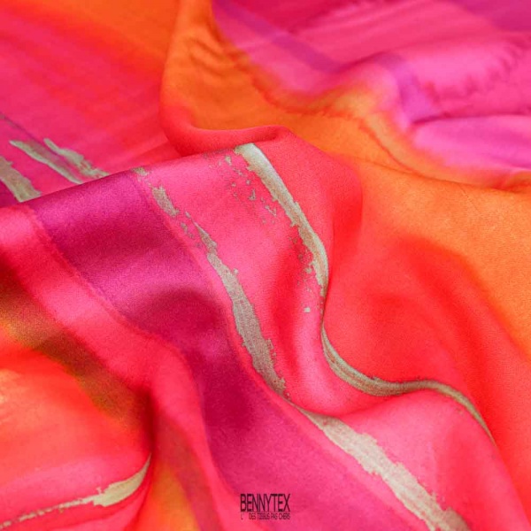 satin viscose de luxe tie and dye multicolor