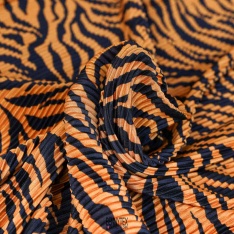 plissé soleil polyester zebre vert safran