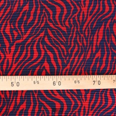 plissé soleil polyester zebre rouge et zebre noir