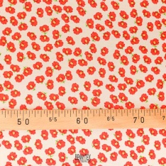 coupon crepe mousseline georgette polyester fleurs fond cassé