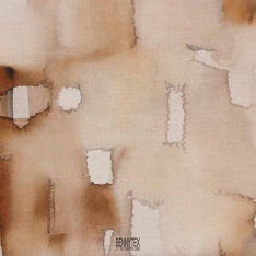 popeline de coton sublime souple et opaque fond beige marroné tie and dye