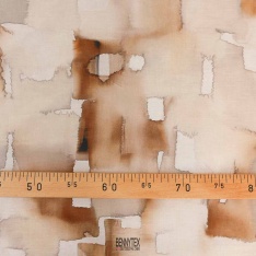 popeline de coton sublime souple et opaque fond beige marroné tie and dye