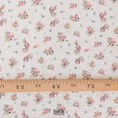 voile viscose polyamide fleurs style sezame fond beige ecru