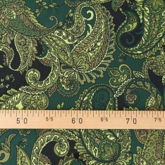 crepe viscose lourd marocain arabesque kaki vert ton de hiver sublime
