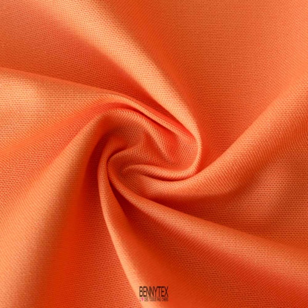 coupon 3 m toile de coton lourde orange fluo