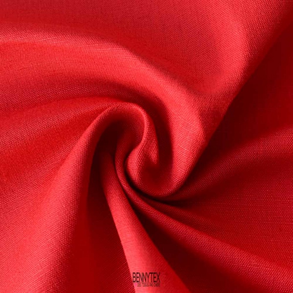 coupon 3 m toile de coton lourde rouge vif