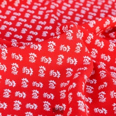 crepe viscose souple petite fleur rouge vif vif