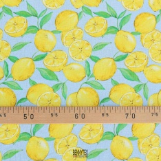 lin viscose gros citron fond bleu ciel